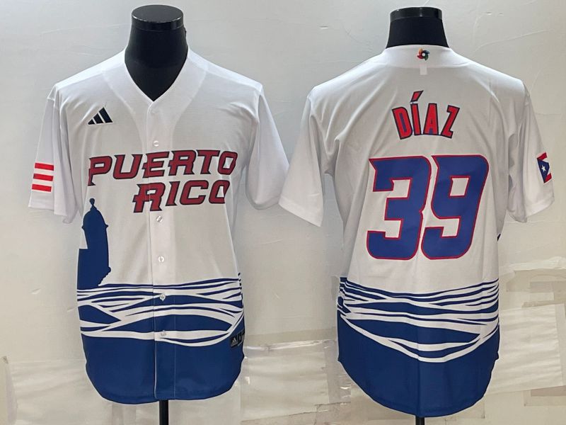 Men 2023 World Cub #39 Diaz White MLB Jersey9->more jerseys->MLB Jersey